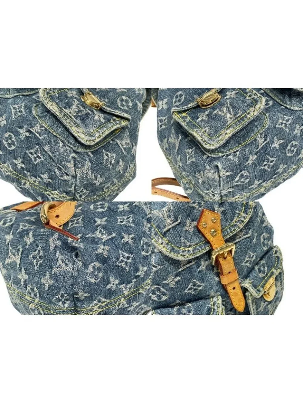 Louis Vuitton Mini Backpack a Dos PM Monogram Denim Indigo Gold